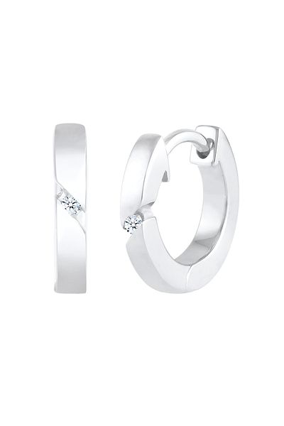 ELLI Ohrringe Creolen Temel Diamant (0,03 ct.) 925 Silber