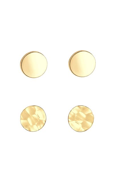 ELLI Ohrringe Set Geo Ohrstecker gehämmert glänzend 925 Silber