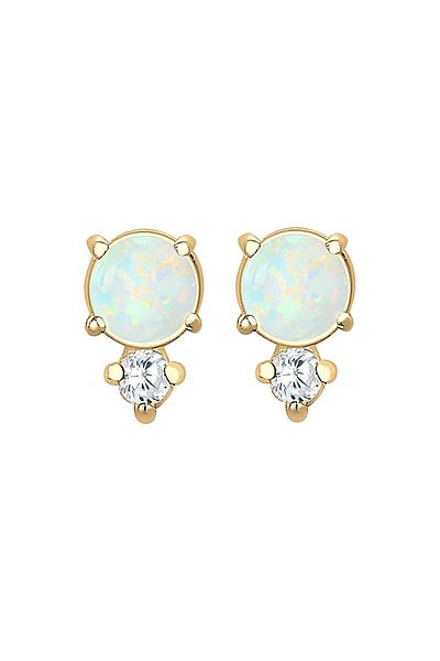 ELLI Ohrringe Geo Kreis Zirkonia Opal Trend 925 Sterling Silber