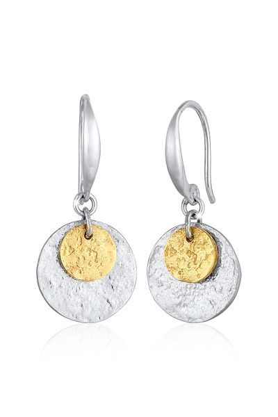 ELLI Ohrringe Hänger Plättchen Kreis Rund Matt Trend 925 Silber