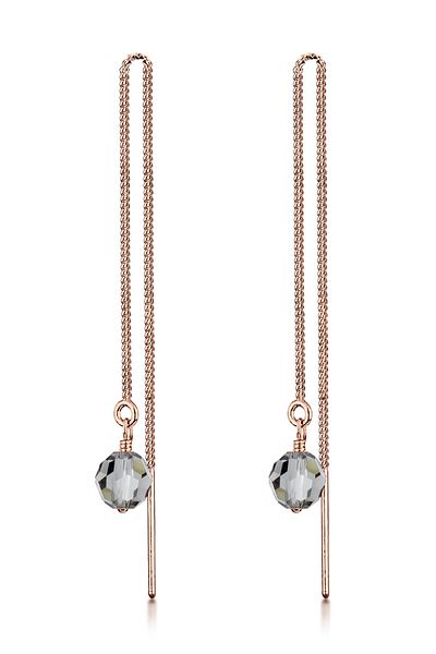 ELLI Ohrringe Kette Kugel Kristalle Eleganz Silber