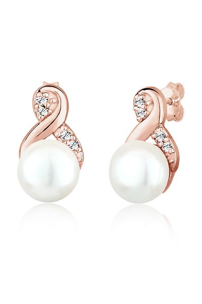 ELLI Ohrringe Infinity Perle Kristalle 925 Silber