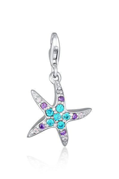 Nenalina Charm Seestern-Anhänger Zirkonia Kristalle 925er Silber
