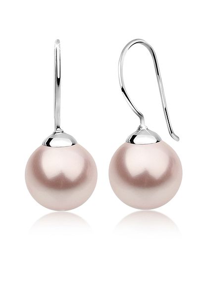 Nenalina Ohrringe Hänger Basic Synthetische Perle 925 Silber