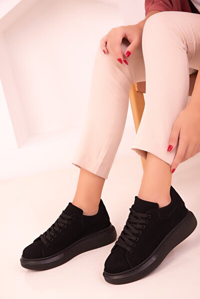 SOHO Черни велурени дамски кецове 15732