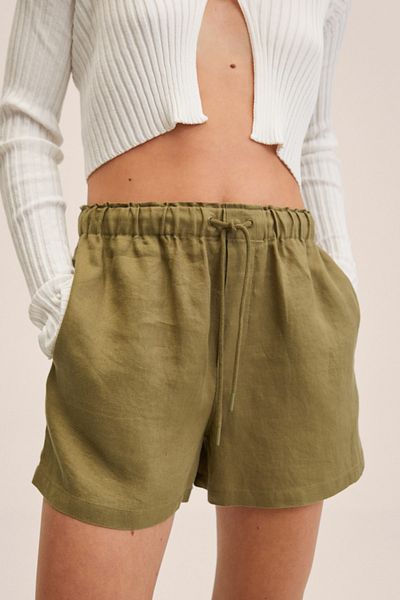 MANGO Dunkelkhakifarbene Shorts und Bermudas für Damen