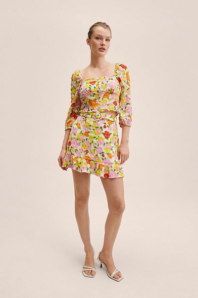 MANGO Gelber Damenrock 27057888