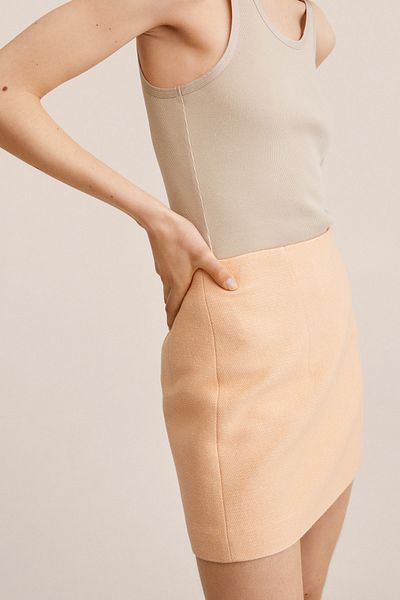 MANGO Woman Narancssárga női szoknya 27037890