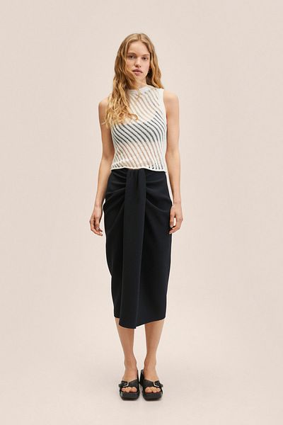 MANGO Woman Černá dámská sukně 27085761