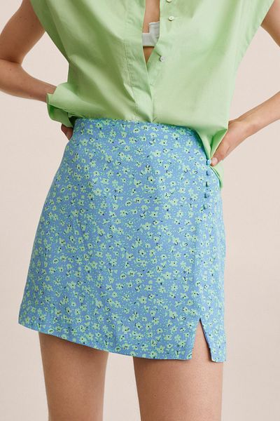MANGO Blauer Damenrock 27038633