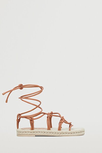 MANGO Woman Hnědé dámské sandály 37000822