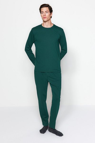 Trendyol Collection Σετ Πλεκτής Πιτζάμες Πράσινη Regular Fit - TMNAW24PT00008