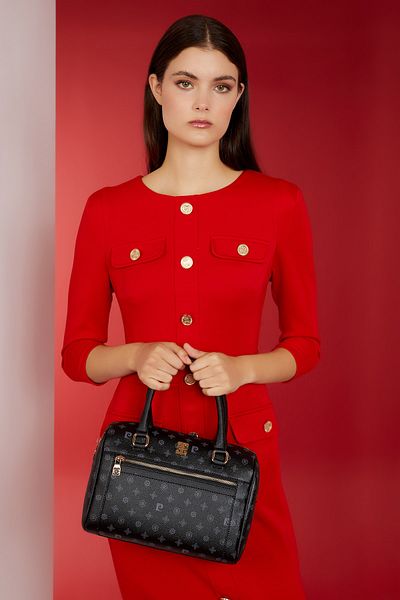 Pierre Cardin Schwarze Monogramm-Umhängetasche für Damen 05PO22K1591