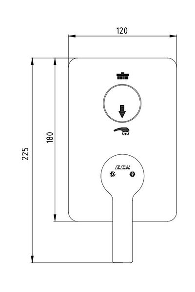 Eca Delta Built-in Bathroom Faucet Surface Mounted 2 Way102167207-KDE