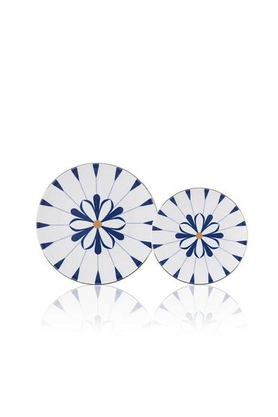 ACAR Teddy 7 Piece Porcelain Cake Set Fiori Blue Xtl-05591/12