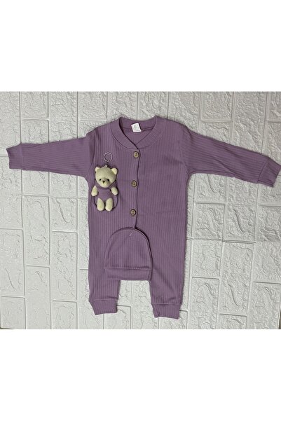 Genel Markalar Ayıcıklı Şapkalı Lila Bebek Tulum