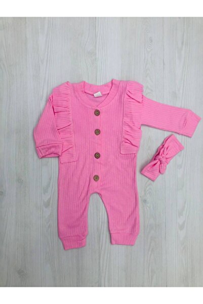 SvS Butik Fırfırlı Pembe Bebek Tulum