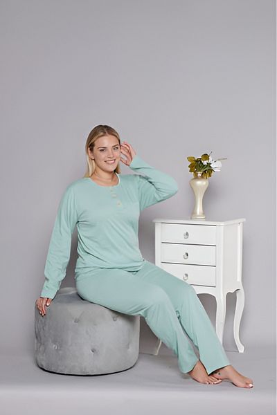Pyjama Familya Women's Plus Size Thin Long Sleeve Pajama Set