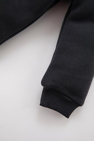 DeFacto Dívčí mikina s výstřihem a potiskem Soft Furry Inside A9929a523au