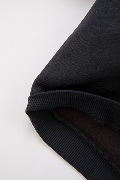 DeFacto Dívčí mikina s výstřihem a potiskem Soft Furry Inside A9929a523au