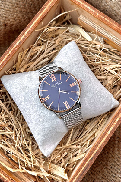 pierrose Çelik Kasa Gümüş Hasır Kordon Erkek Kol Saati