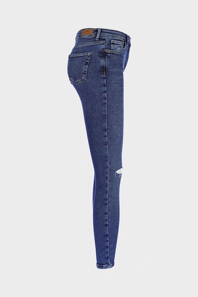 CROSS JEANS Judy Dark Blue High Waist String Ripped Skinny Jean Trousers C 4521-195