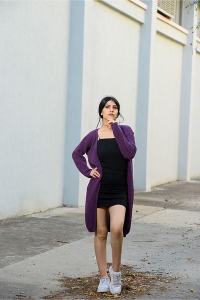 openex tekstil Openex Purple Women's Thessaloniki Knitted Sweater Cardigan