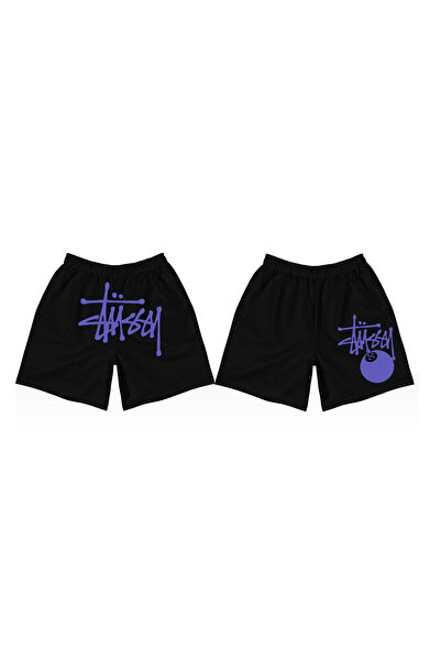 Leox Wear Stussy Purple Printed Unisex Shorts