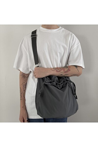 RONASBAG حقيبة كتف كيتي باللون الرمادي للجنسين - حقيبة كتف قابلة للتعديل، حقي...