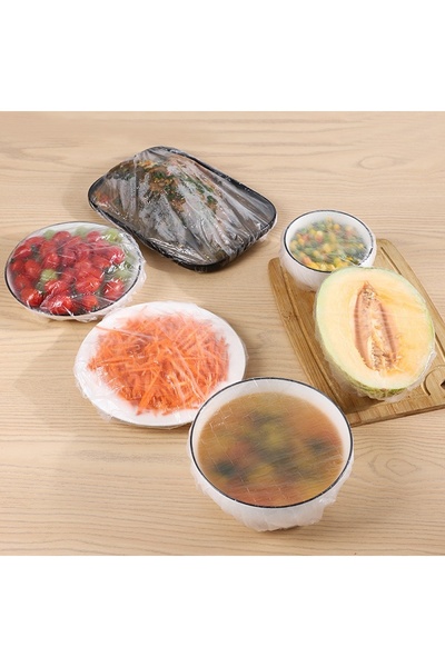 naque 100 Pieces Elastic Freshness-Keeping Pot and Plate Cap Flexible Stretch Cover