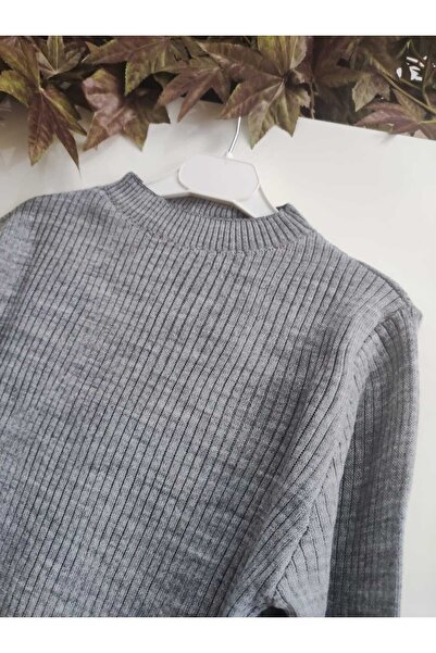 Meriç bebe Унісекс трикотажний боді з напівкомірцем, облягаючий крій, еластичний, сірий