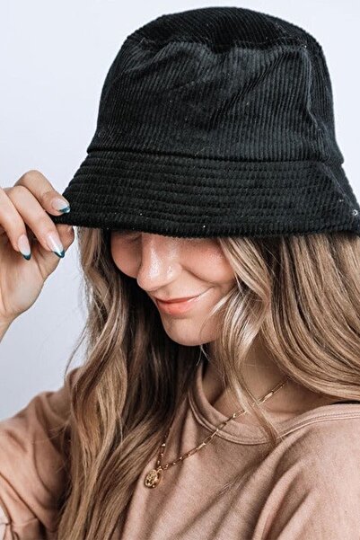 BAHELS Black Velvet Bucket Hat