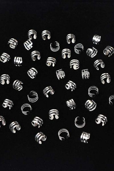 BAHELS Silver Bohema Hair Earring Set 6 Pieces