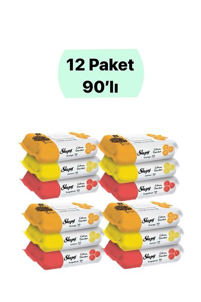 Sleepy Citrus Garden Citrus Scented Wet Wipes (ORANGE, LEMON, GRAPEYFRUIT) 3x4=12 Pieces
