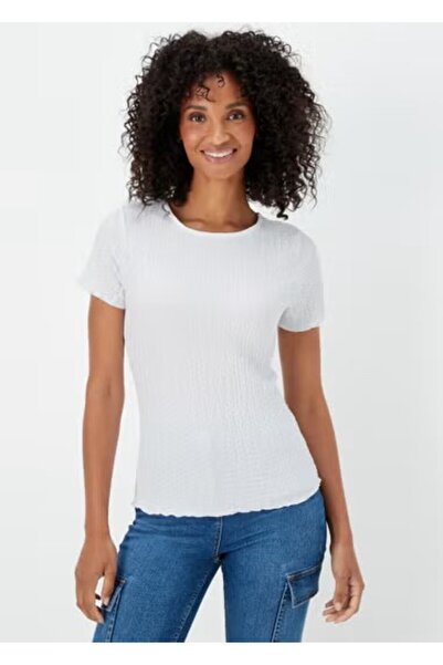 Kübra Tekstil Γυναικείο μπλουζάκι Seersucker White Textured, Γυναικείο T-shir...