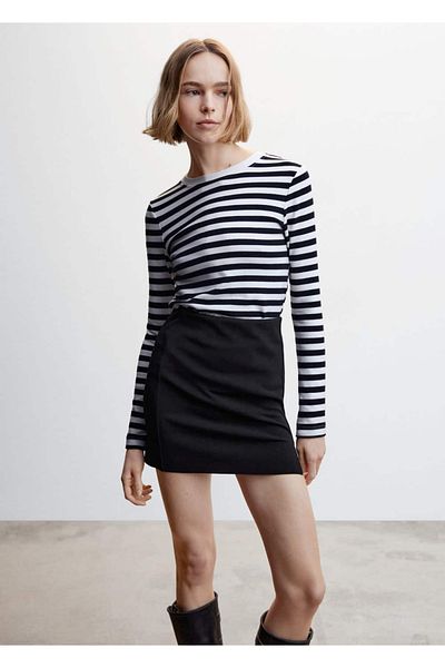 MANGO Woman Slit Midi Skirt