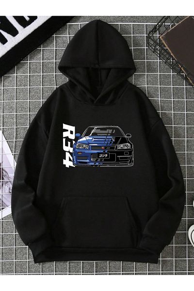 Pisa Art Hanorac cu glugă supradimensionat cu imprimeu Nissan Gtr34