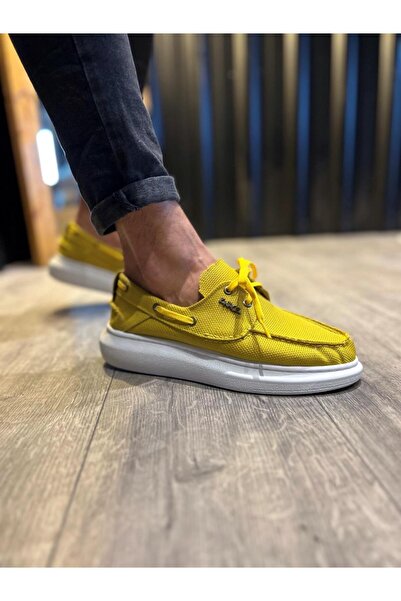 BZ Moda B009 BT Laced Ορθοπεδική Σόλα Ανδρικά Κλασικά Παπούτσια Κίτρινο