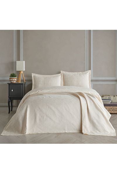 BİRHOME Bianca Double Bedspread Set (cream)