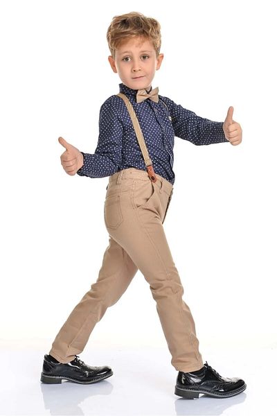 UMKEM Terry Boy Oxford Shirt with Bow Tie Age 4-8