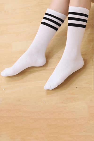 KARDEŞLER ÇORAP Unisex Πολύχρωμο Μαύρο 3 ριγέ Λευκό Socket Tennis Socks College 3 Pack
