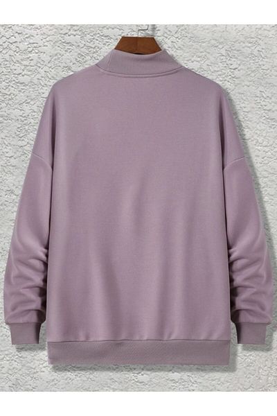 Know Women's Lilac Purple Day By Day Printed Throat Detail Sweatshirt