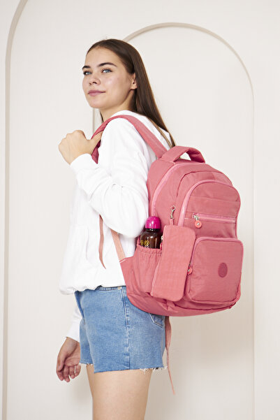 MUBO Original Water-Resistant Crinkle Fabric Large Size School Bag with 2 Water Bottle Compartments (Daily, College)