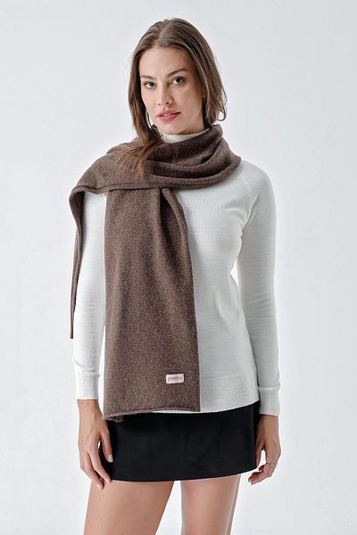 CHUBA Women's Melange Soft Button Scarf Brown 23W506