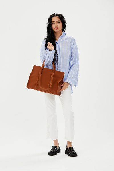 minebag Parachute Fabric Shopper Amelia Γυναικεία Τσάντα ώμου Καφέ