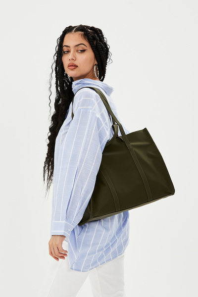 minebag Parachute Fabric Shopper Amelia Women's Shoulder Bag Khaki