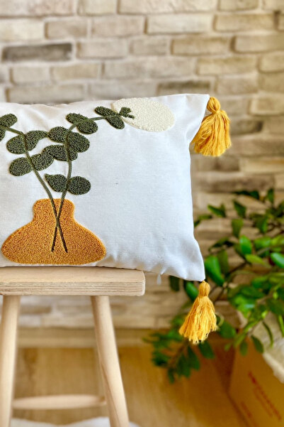 SWITA Husă de pernă cu design special decorativ brodat cu pumn (pantaloni)