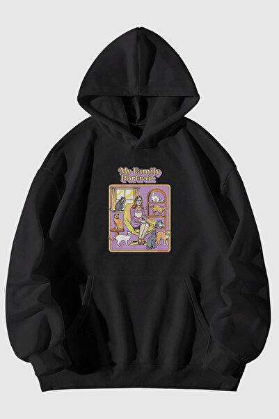 MELADYAN Family Chart Printed Unisex Kangaroo Pocket Hooded Sweatshirt Hoodie