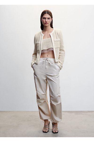 MANGO Woman Perforated Women's Knitwear Jacket