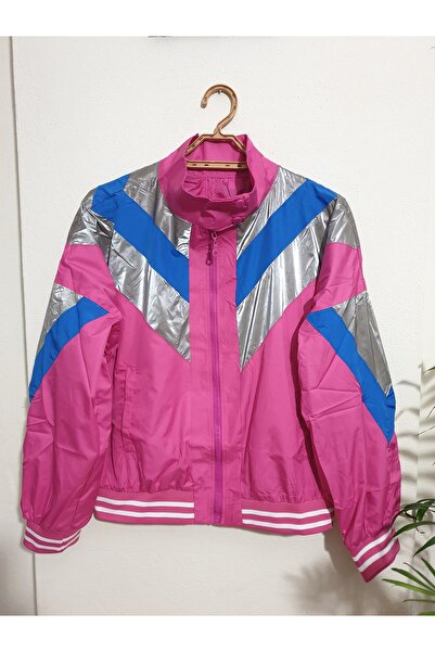 S&A Collectionn Unisex Ribanalı Renkli Fermuarlı Ceket Yağmurluk